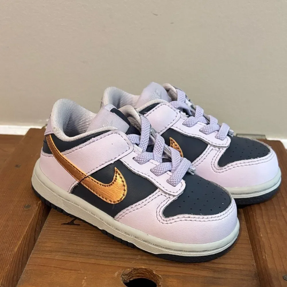 Nike Dunk Low SE TDE Copper Swoosh Thunder Blue Size 6C